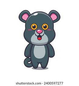Cute panther cartoon vector illustration. 
Vector cartoon Illustration suitable for poster, brochure, web, mascot, sticker, logo and icon.