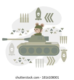 cute panzer cartoon doodle tank vector illustration design for print