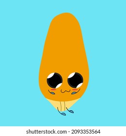 Cute Papaya Fruits. Cute Baby Papaya illustration.