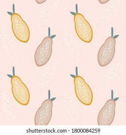 cute papaya seamless pattern in earth tone color. Can use for print, template, fabric, presentation, textile, banner, poster, wallpaper, digital paper