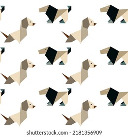 Cute paper animals in bright colors! Patterns is vector, scalable, editable and high-resolution for web and print use. 