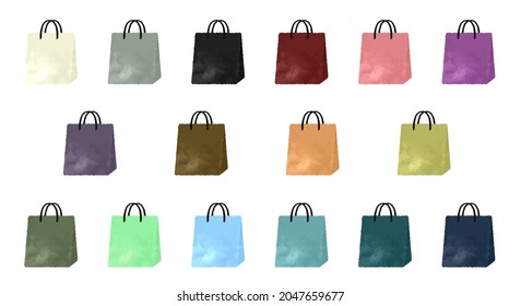 Cute paper bag illustration set