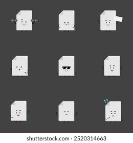 Cute paper characters. collection of isolated cartoon illustrations