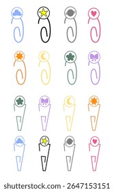 Cute paper clips for decorating cards, notes, memos, and planners