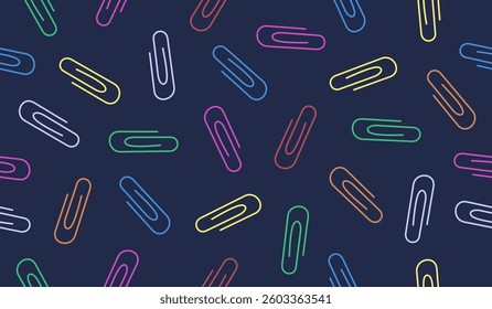 Cute paper clips pattern background vector design