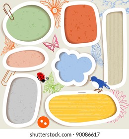 Cute paper frames vector illustration