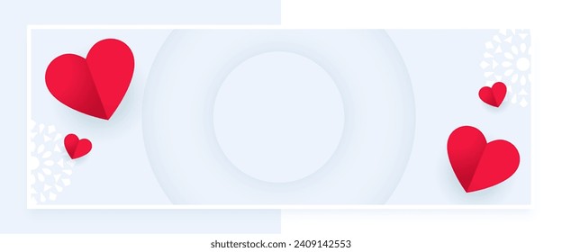 cute paper love heart wallpaper with text space vector