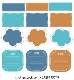 Cute paper note and printable. To do list template. Business organizer set. Simple page. Scrapbook and schedule collection. Banner design for message. Sticker memo. Vector illustration.