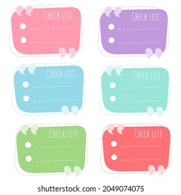 Cute Paper Note And Printable. To Do List Template. Business Organizer Set. Simple Page. Scrapbook And Schedule Collection. Banner Design For Message. Sticker Memo. Vector Illustration.