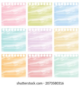 Cute paper note and printable. To do list template. Business organizer set. Simple page. Scrapbook and schedule collection. Banner design for message. Sticker memo. Vector illustration.