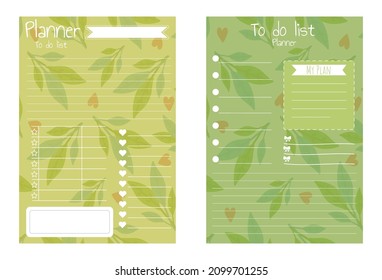 Cute paper note and printable. To do list template. Business organizer set. Simple page. Scrapbook and schedule collection. Banner design for message. Sticker memo. Vector illustration.