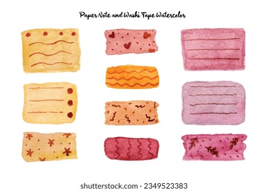 Cute Paper Note and Washi Tape Illustration