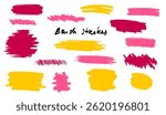 Cute paper notes for daily planner. Bullet journal hand drawn brush and pencil strokes vector elements for notebook. Washi tape with cute patterns, to do list, Notes, frames.