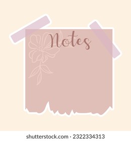Cute paper notes in pastel colors. Stickers. Simple page. Stationary set. Notes and postcards for notes. Printable planner stickers. A note on the to-do list. Decorative element of planning. Vector