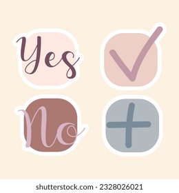 Cute paper notes in pastel colors. Stickers. Simple page. Stationary set. Notes and postcards for notes. Printable planner stickers. A note on the to-do list. Decorative element of planning. Vector