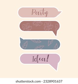 Cute paper notes in pastel colors. Stickers. Simple page. Stationary set. Notes and postcards for notes. Printable planner stickers. A note on the to-do list. Decorative element of planning. Vector