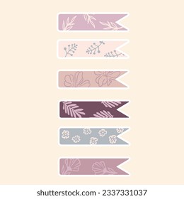 Cute paper notes in pastel colors. Stickers. Simple page. Stationary set. Notes and postcards for notes. Printable planner stickers. A note on the to-do list. Decorative element of planning. Vector