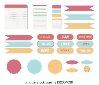 Cute Paper Notes Set Paper Banner Stock Vector (Royalty Free ...