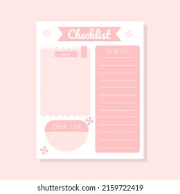 Cute paper notes. Stationary set. Scrapbook notes and cards.Printable planner stickers. To Do List note. Template for your message. Decorative planning element. Vector illustration.