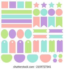 Cute paper notes. Stationary set. Scrapbook notes and cards.Printable planner stickers. To Do List note. Template for your message. Decorative planning element. Vector illustration.