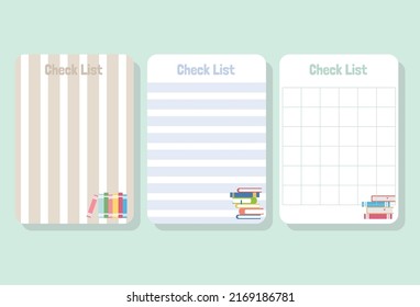 Cute paper notes. Stationary set. Scrapbook notes and cards.Printable planner stickers. To Do List note. Template for your message. Decorative planning element. Vector illustration.