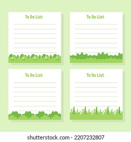 Cute paper notes. Stationary set. Scrapbook notes and cards.Printable planner stickers. To Do List note. Template for your message. Decorative planning element. Vector illustration.