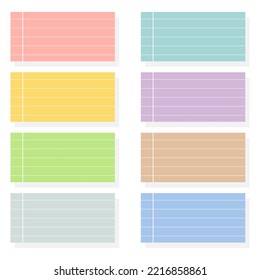 Cute paper notes. Stationary set. Scrapbook notes and cards.Printable planner stickers. To Do List note. Template for your message. Decorative planning element. Vector illustration.