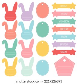 Cute paper notes. Stationary set. Scrapbook notes and cards.Printable planner stickers. To Do List note. Template for your message. Decorative planning element. Vector illustration.