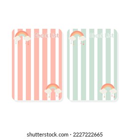 Cute paper notes. Stationary set. Scrapbook notes and cards.Printable planner stickers. To Do List note. Template for your message. Decorative planning element. Vector illustration.