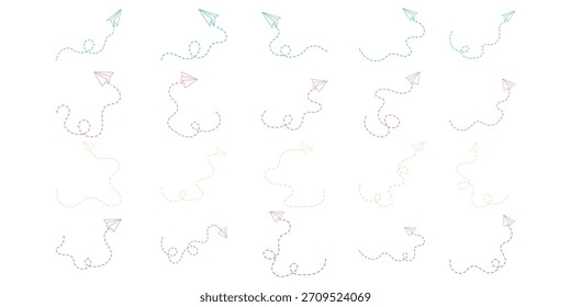 Conjunto de decoração plano de papel bonito