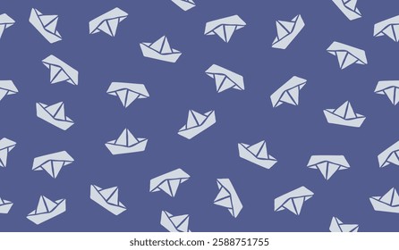 Cute paper ship pattern background vector design