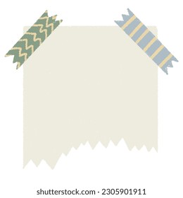 Cute paper stickers for notes. Rough, sloppy texture. Digital Bullet Journal.
