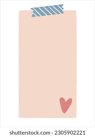 Cute paper stickers for notes. Rough, sloppy texture. Digital Bullet Journal.