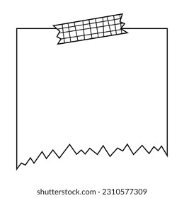 Pegatinas de papel para notas. Rústica, textura descuidada. Boletín de viñetas digitales.