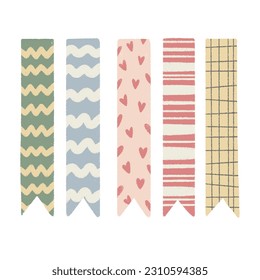 Cute paper stickers for notes. Rough, sloppy texture. Digital Bullet Journal.