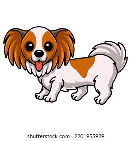 Cute papillon dog cartoon posing