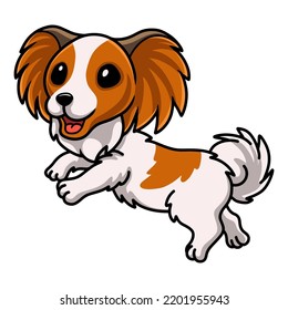 Cute papillon dog cartoon posing