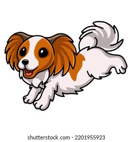 Cute papillon dog cartoon running