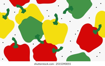 Design de vetor de fundo de padrão de paprica bonito