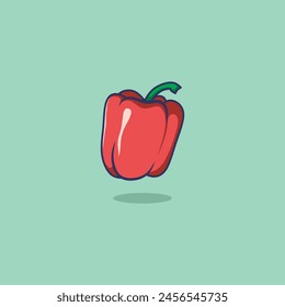 Cute Paprika Vector Design Awash with Spice on green background. 