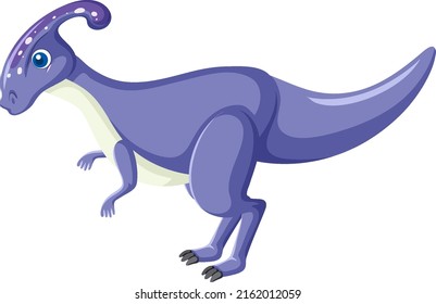 Cute Parasaurolophus Dinosaur Cartoon illustration