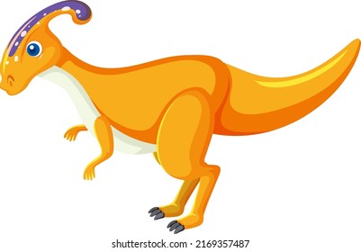 Cute Parasaurolophus Dinosaur Cartoon illustration