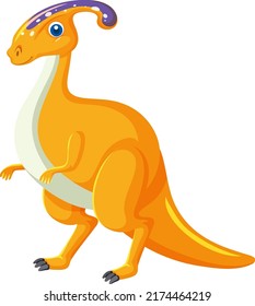 Cute Parasaurolophus Dinosaur Cartoon illustration