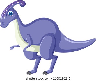 Cute Parasaurolophus Dinosaur Cartoon illustration