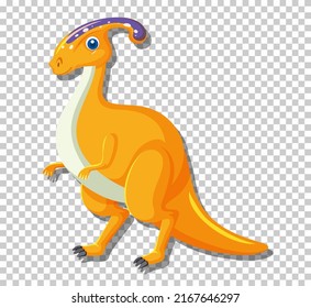 Cute parasaurolophus dinosaur isolated illustration