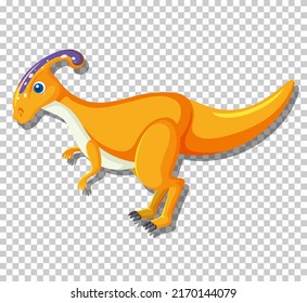 Cute parasaurolophus dinosaur isolated illustration
