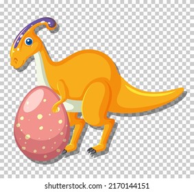 Cute parasaurolophus dinosaur isolated illustration