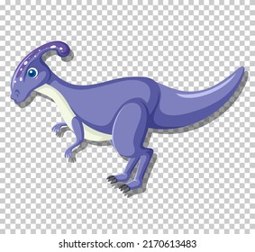 Cute parasaurolophus dinosaur isolated illustration