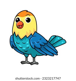 Cute parblue opaline lovebird cartoon