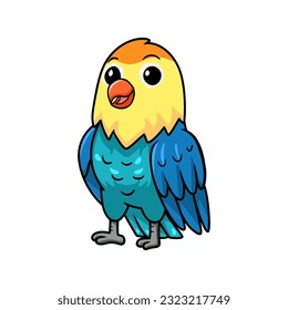 Cute parblue opaline lovebird cartoon